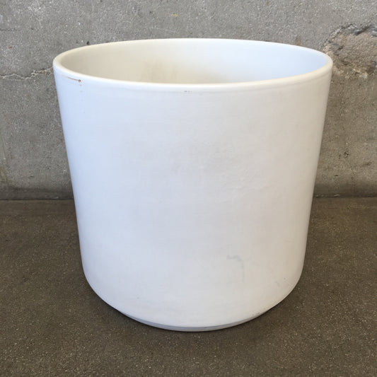 Mid Century Modern White Gainey Garden Pot