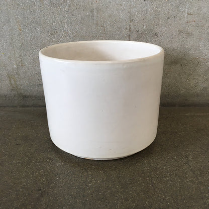 Mid Century Modern White Gainey Garden Pot