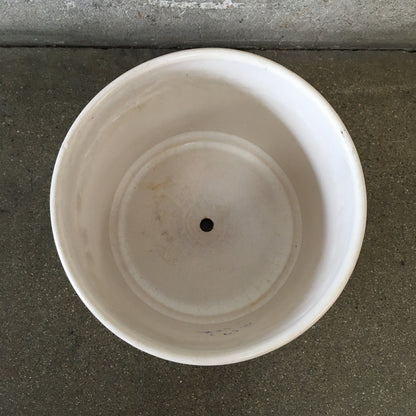 Mid Century Modern White Gainey Garden Pot