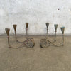 Pair of Los Castillo Style Brass & Copper Candelabras / Candle Sticks