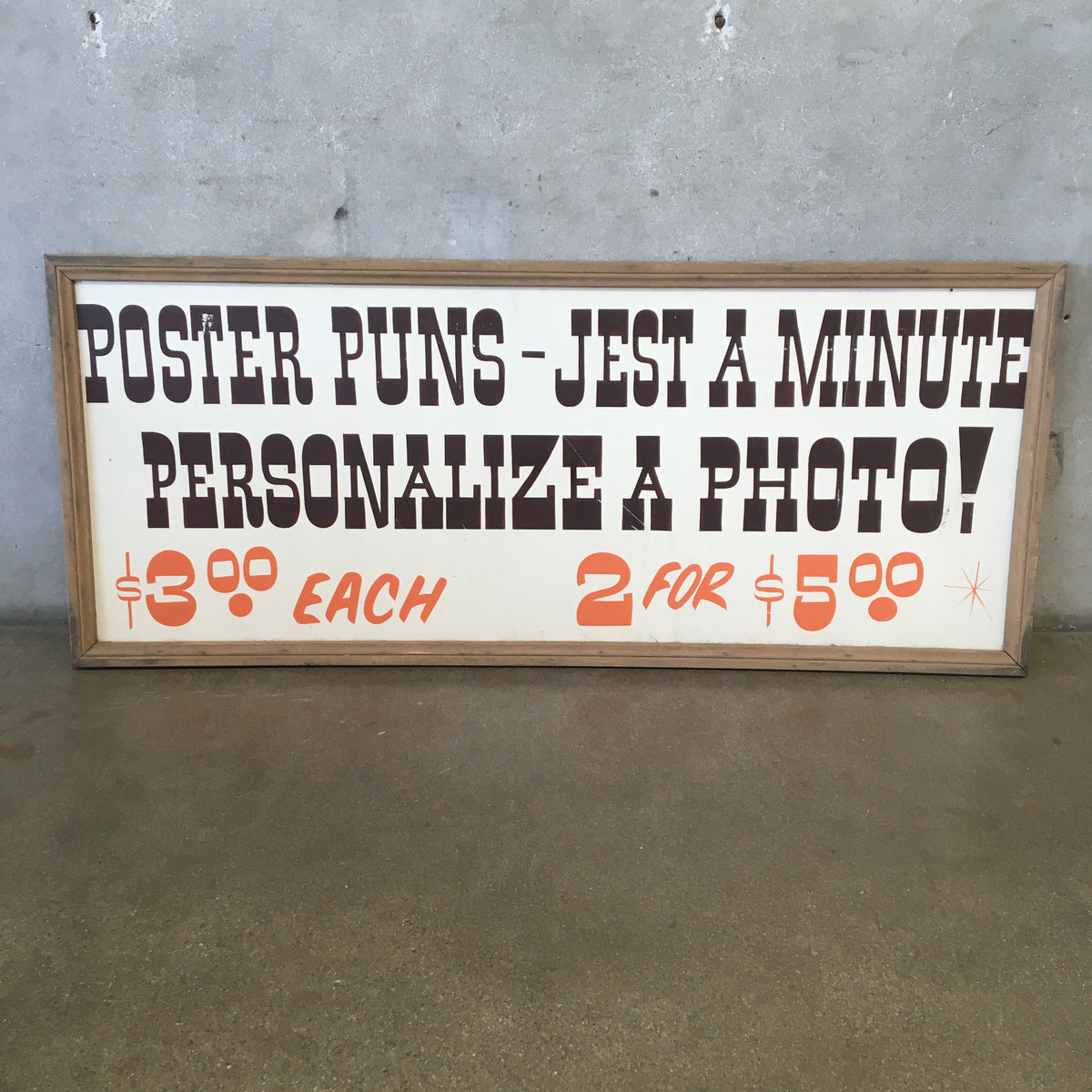 Vintage 'Poster Puns' Wood Sign
