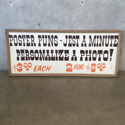 Vintage 'Poster Puns' Wood Sign
