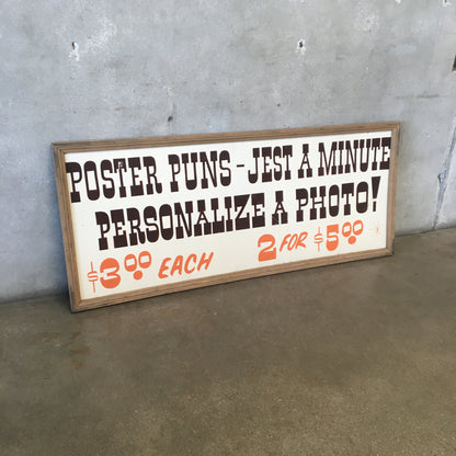 Vintage 'Poster Puns' Wood Sign