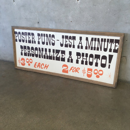 Vintage 'Poster Puns' Wood Sign
