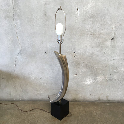 Mid Century Modern Chrome / Black Sculptural Form Laurel Lamp