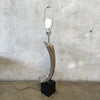 Mid Century Modern Chrome / Black Sculptural Form Laurel Lamp