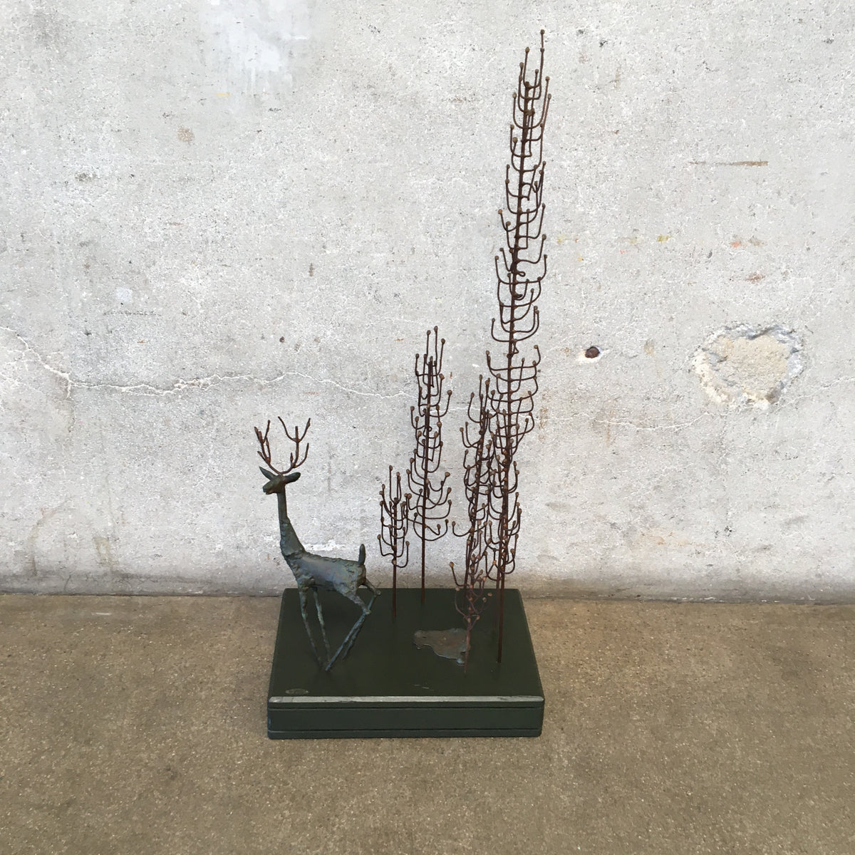 Vintage Curtis Jere Forest Scene Sculpture