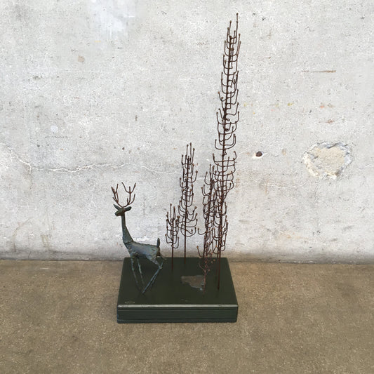 Vintage Curtis Jere Forest Scene Sculpture