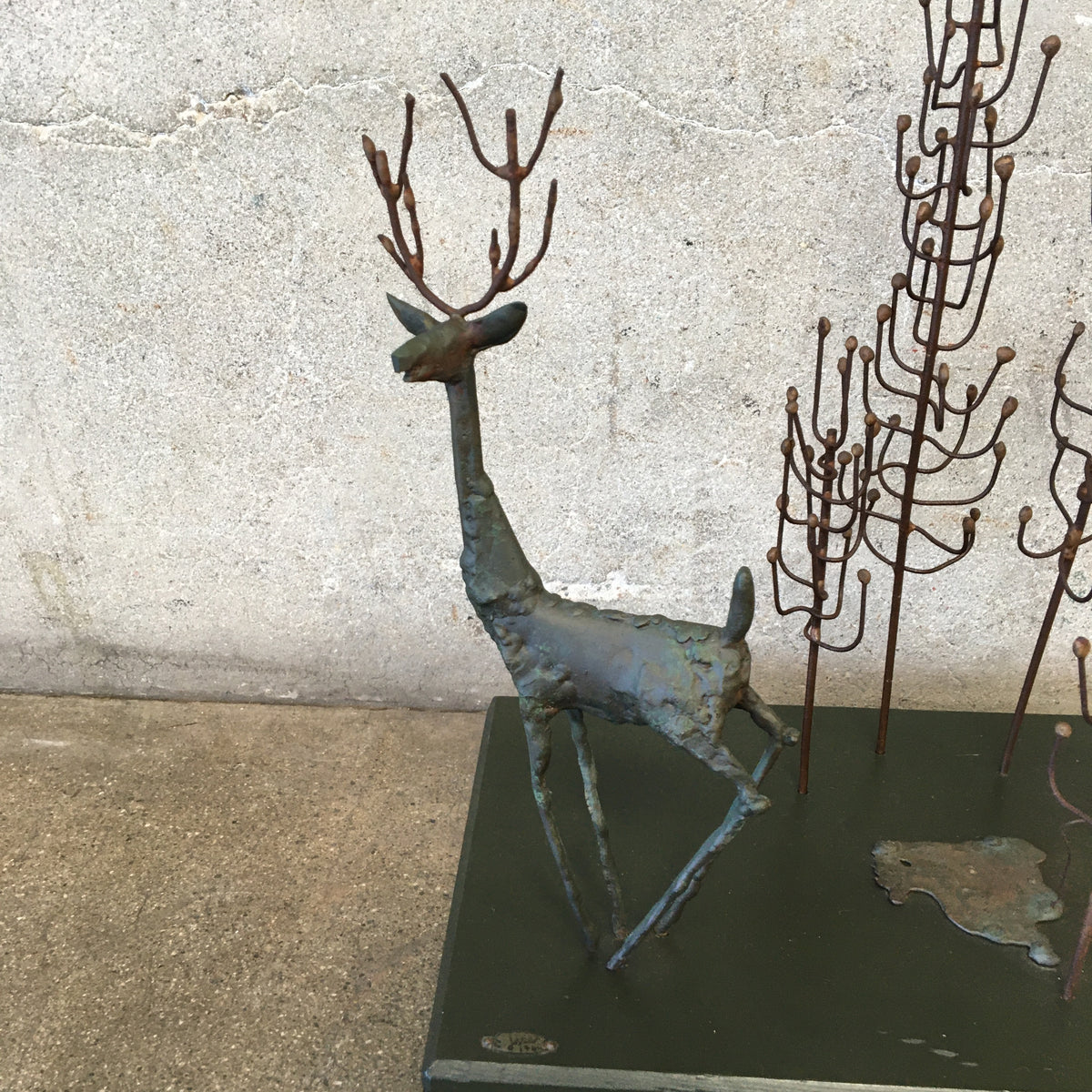 Vintage Curtis Jere Forest Scene Sculpture