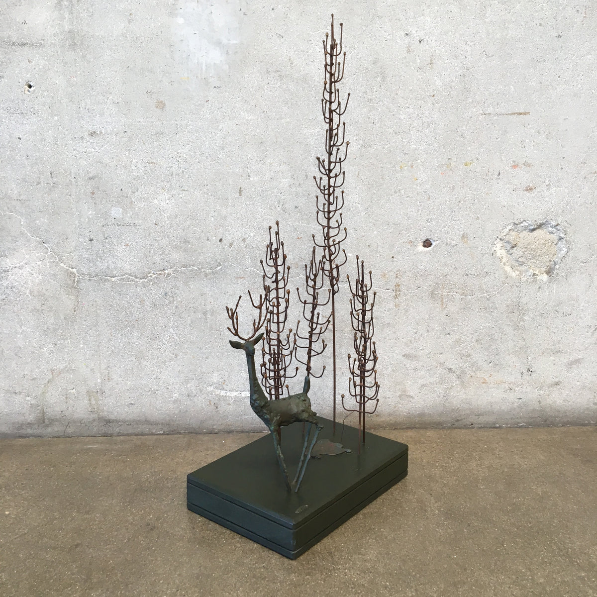 Vintage Curtis Jere Forest Scene Sculpture