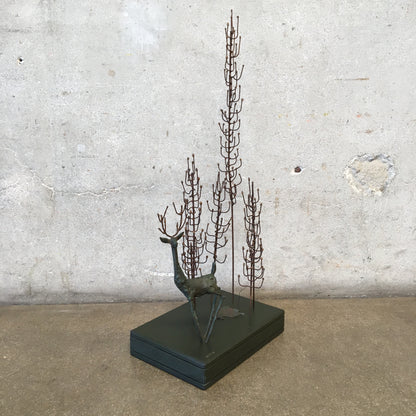 Vintage Curtis Jere Forest Scene Sculpture