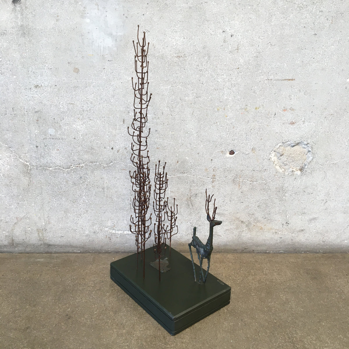 Vintage Curtis Jere Forest Scene Sculpture