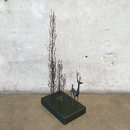 Vintage Curtis Jere Forest Scene Sculpture
