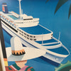 Vintage Western Cruise Lines Poster Framed