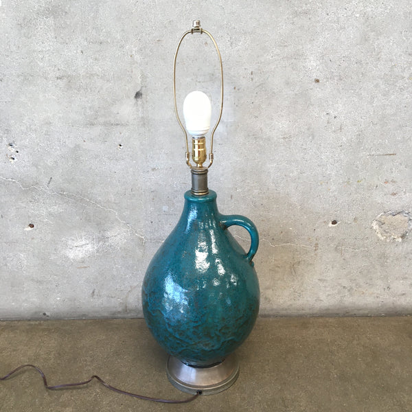 Vintage Turquoise Lava Drip Glaze Lamp