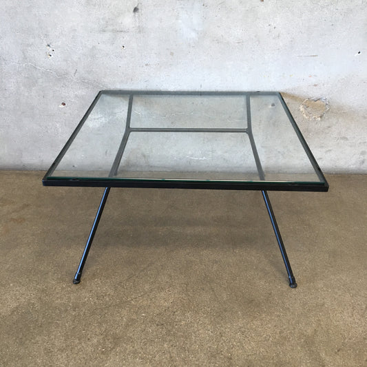 Vintage Square Pacific Iron Coffee Table / End Table by Milo Baughman