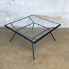 Vintage Square Pacific Iron Coffee Table / End Table by Milo Baughman
