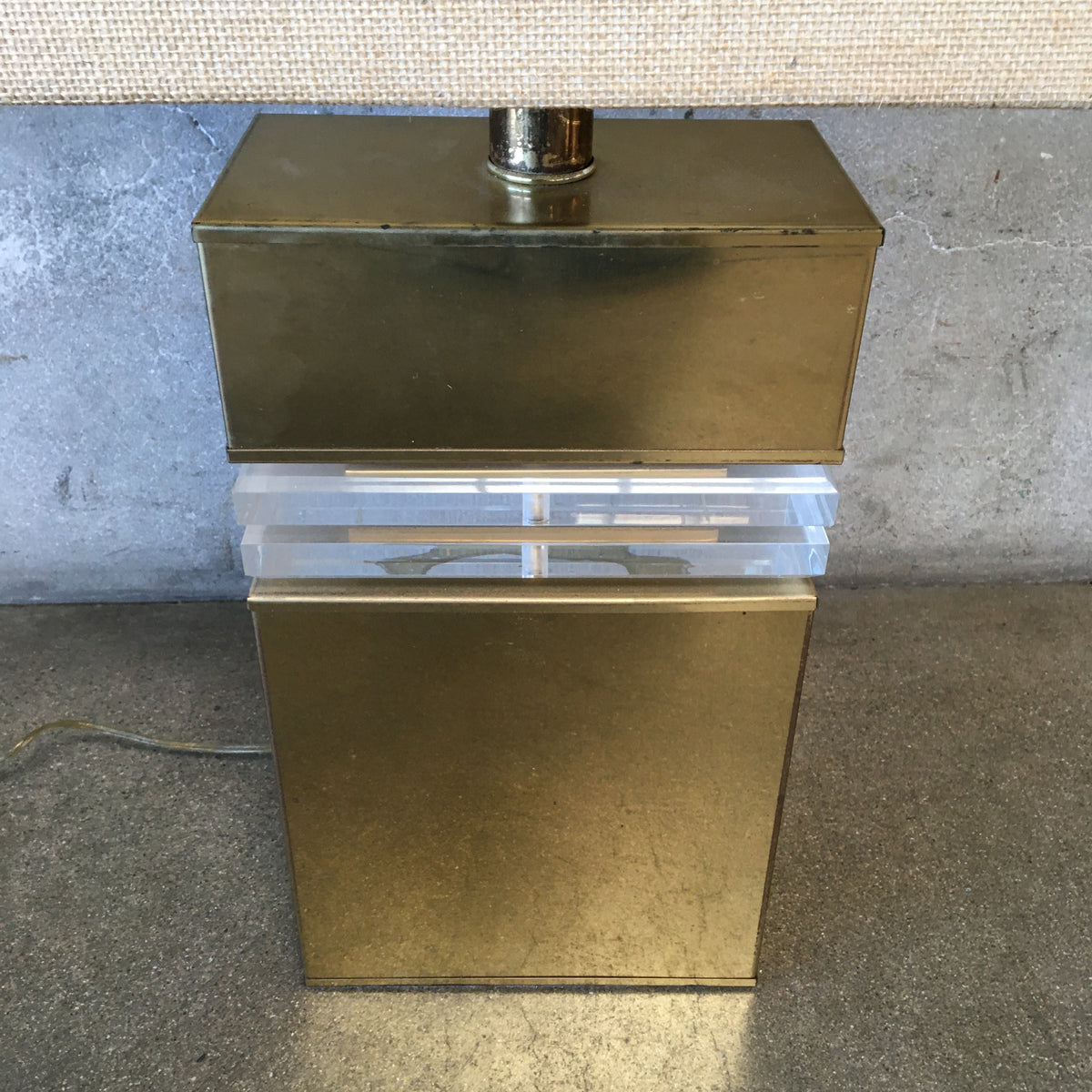 Brass & Acrylic Table Lamp with Shade