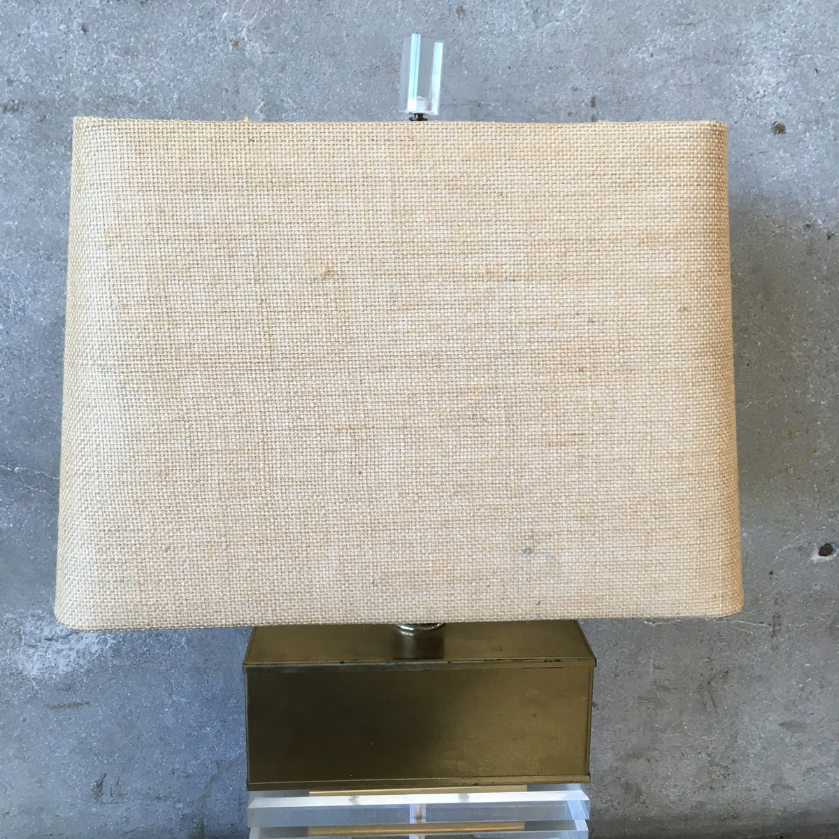 Brass & Acrylic Table Lamp with Shade