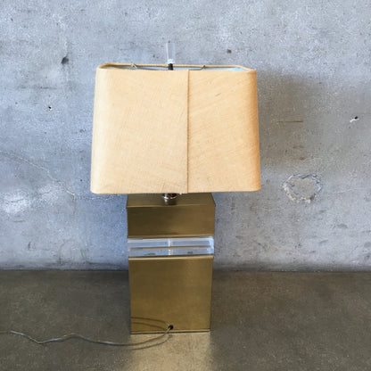 Brass & Acrylic Table Lamp with Shade