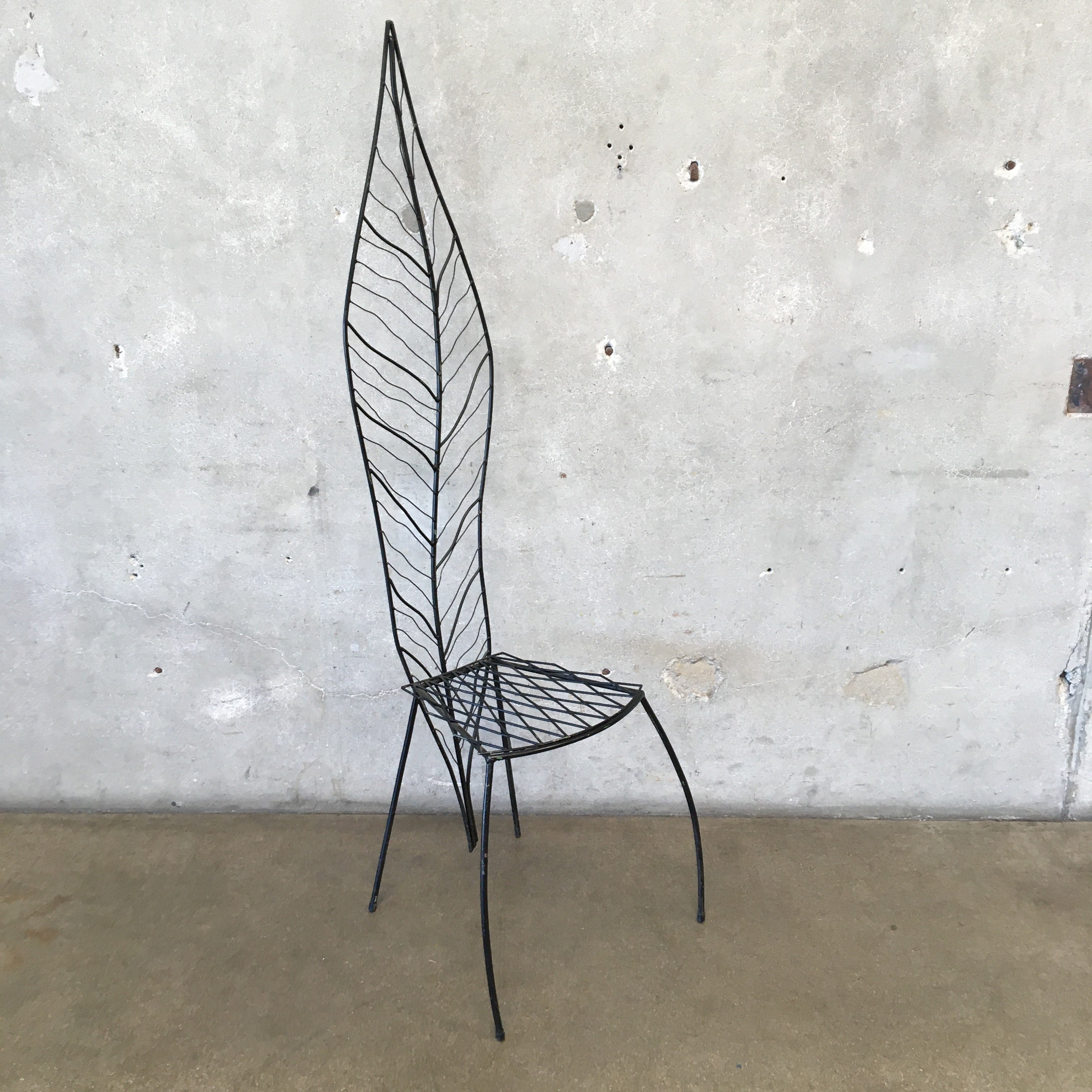 Iron High Back Leaf Chair