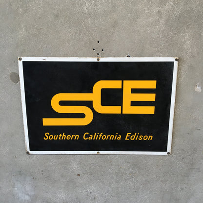 Vintage Porcelain 1960s Southern California Edison Co. Sign