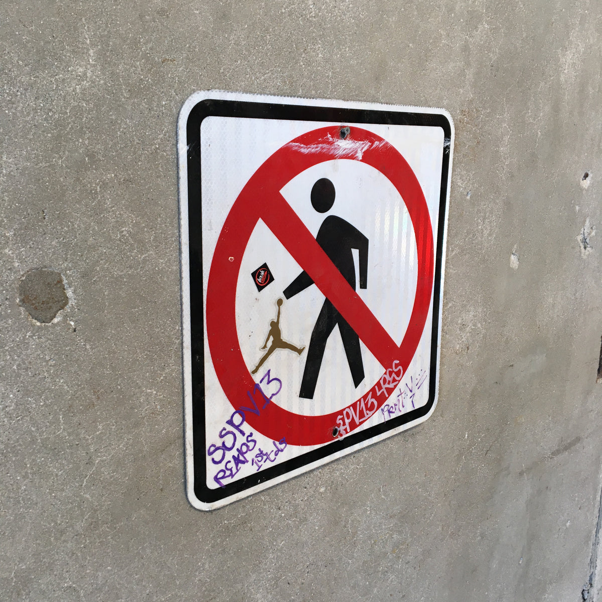 No Pedestrian Sign