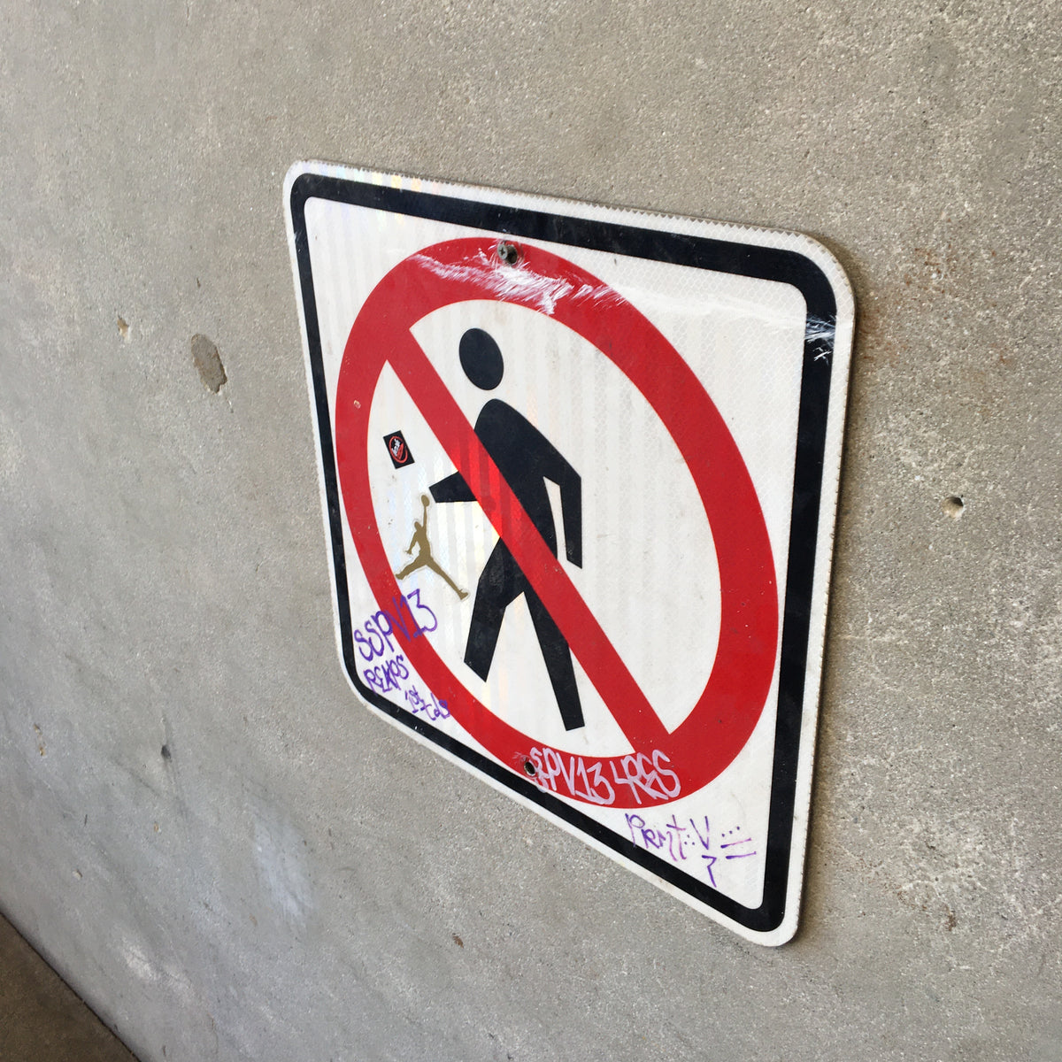 No Pedestrian Sign