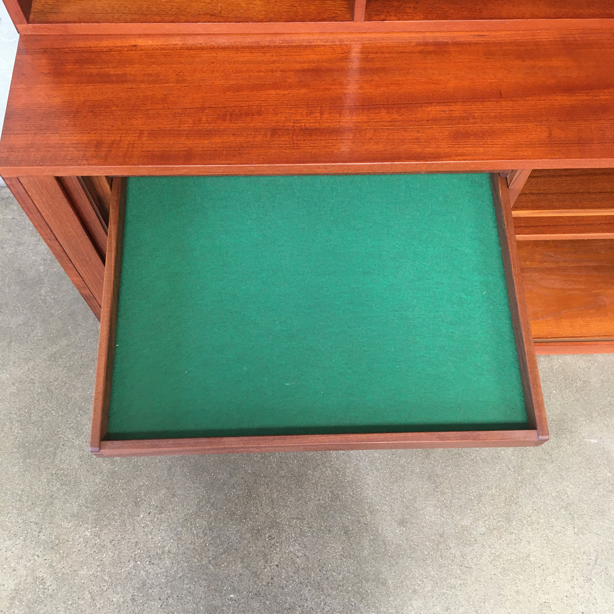 1960s Vintage Teak Dansk Buffet / Wall Unit with Tambour Doors