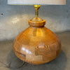 1970s Oak Wood Table Lamp