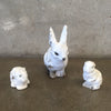 Vintage Three Piece Cement Rabbit Family