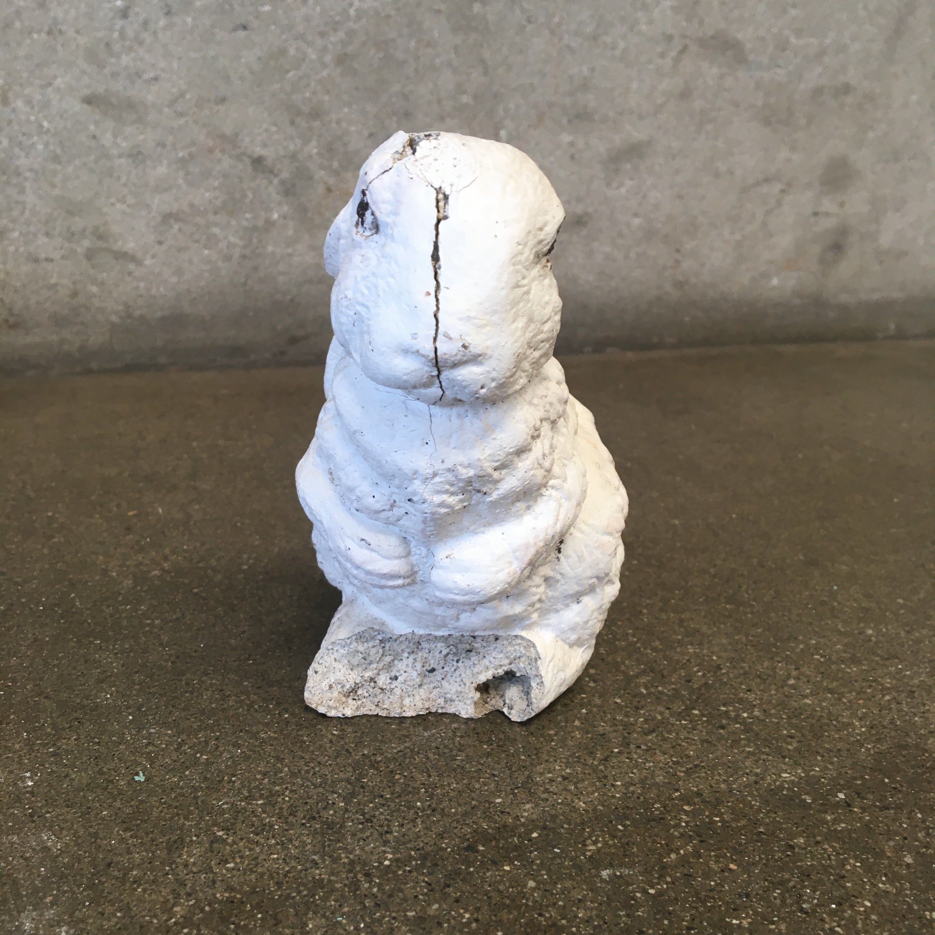 Vintage Three Piece Cement Rabbit Family