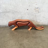 Mid Century Sculped Wood Panther Jewelry Box