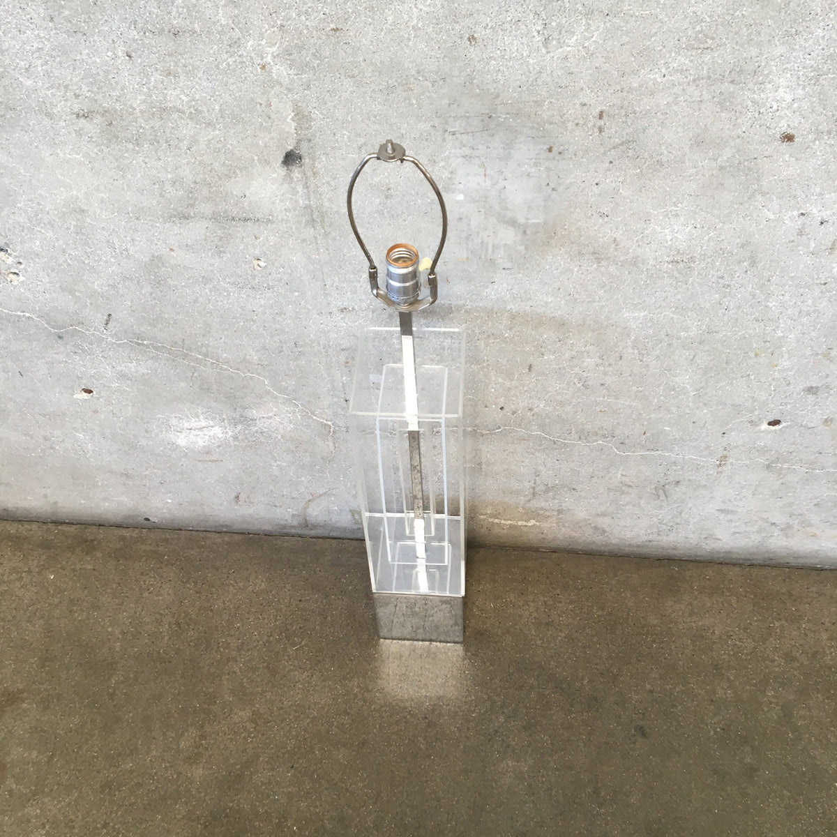 Mid Century Modern Acrylic Chrome Table Lamp