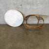 Vintage Round Bamboo Motif Table with Metal Base / Marble Top