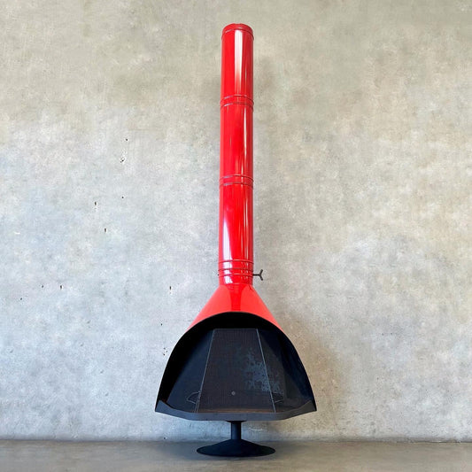Vintage Mid Century Red Majestic "Firehood" Fireplace - PENDING