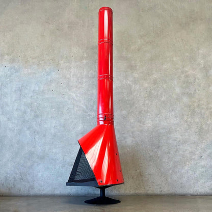 Vintage Mid Century Red Majestic "Firehood" Fireplace