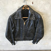 Vintage Leather Motorcycle Police Jacket w/ Talon & Serval Zippers