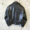 Vintage Leather Motorcycle Police Jacket w/ Talon & Serval Zippers