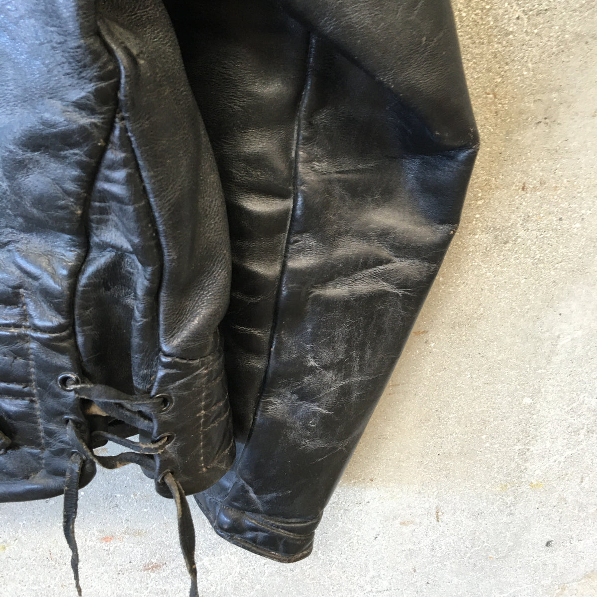 Vintage Leather Motorcycle Police Jacket w/ Talon & Serval Zippers
