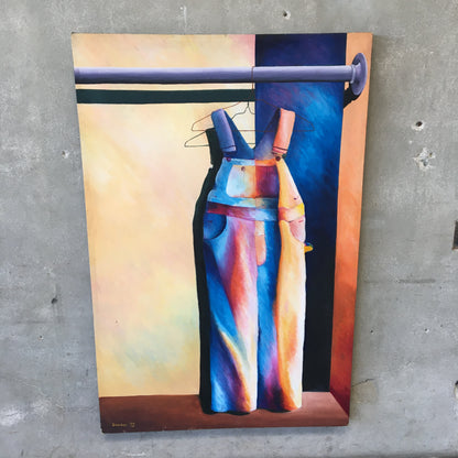 Large Vintage Painting w/ Overalls