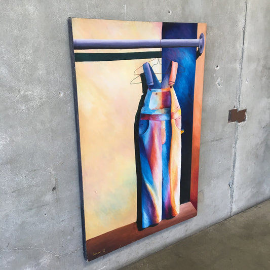 Large Vintage Painting w/ Overalls