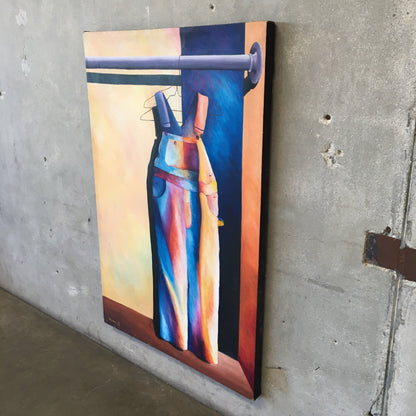 Large Vintage Painting w/ Overalls