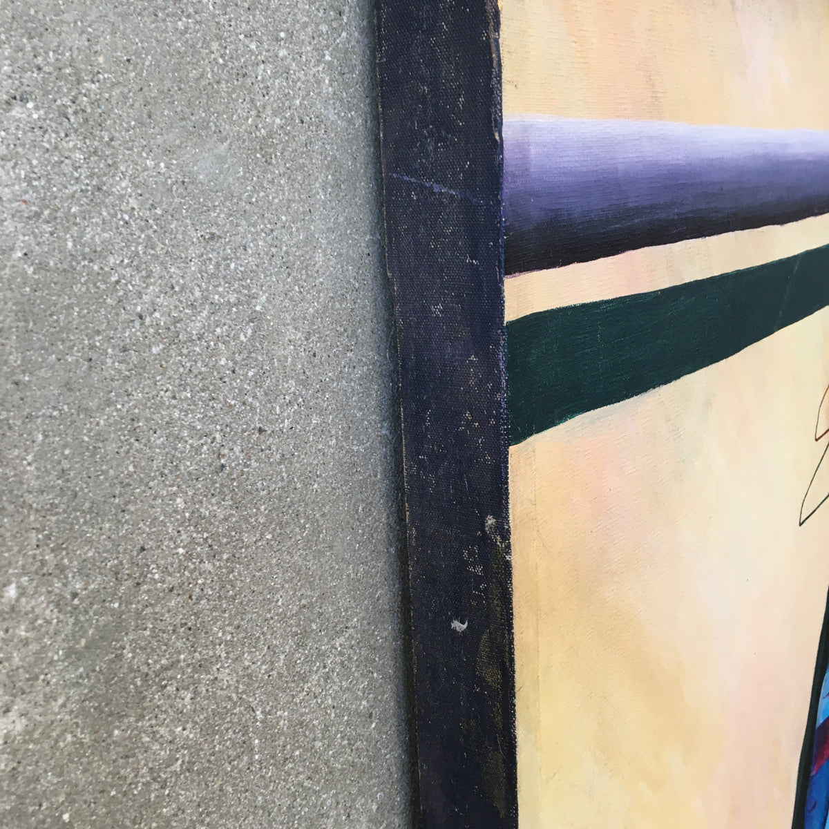 Large Vintage Painting w/ Overalls