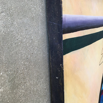 Large Vintage Painting w/ Overalls