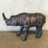 Vintage Leather Rhinoceros- Attributed To Dimitri Omersa