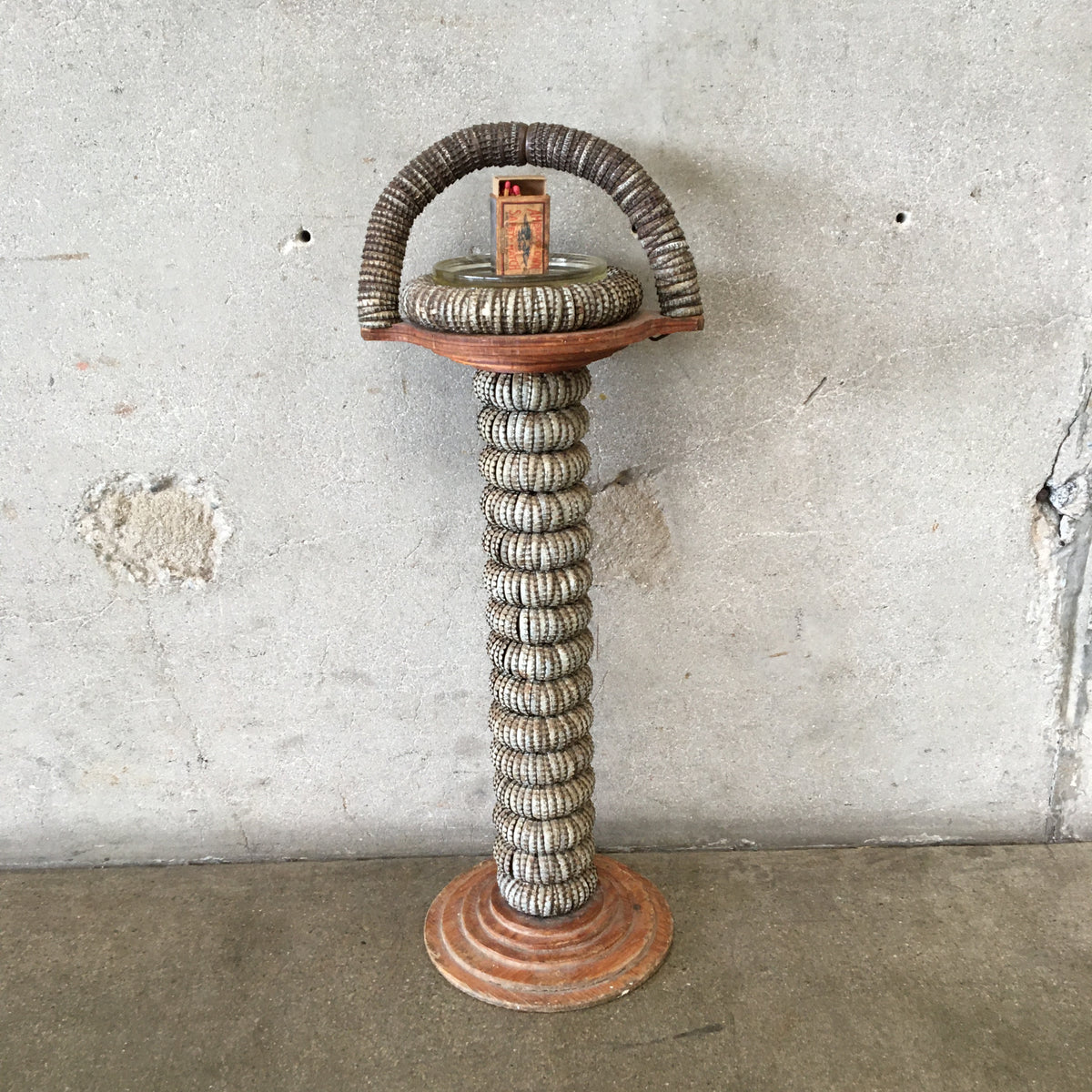 Folk Art Bottle Cap Smoke Stand/Ash Tray
