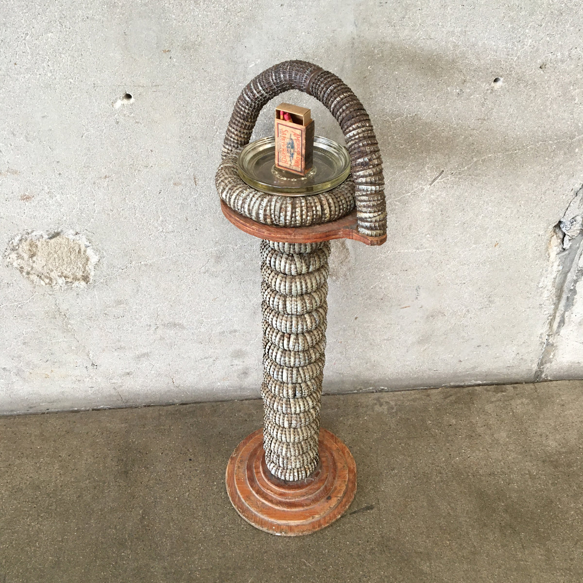 Folk Art Bottle Cap Smoke Stand/Ash Tray