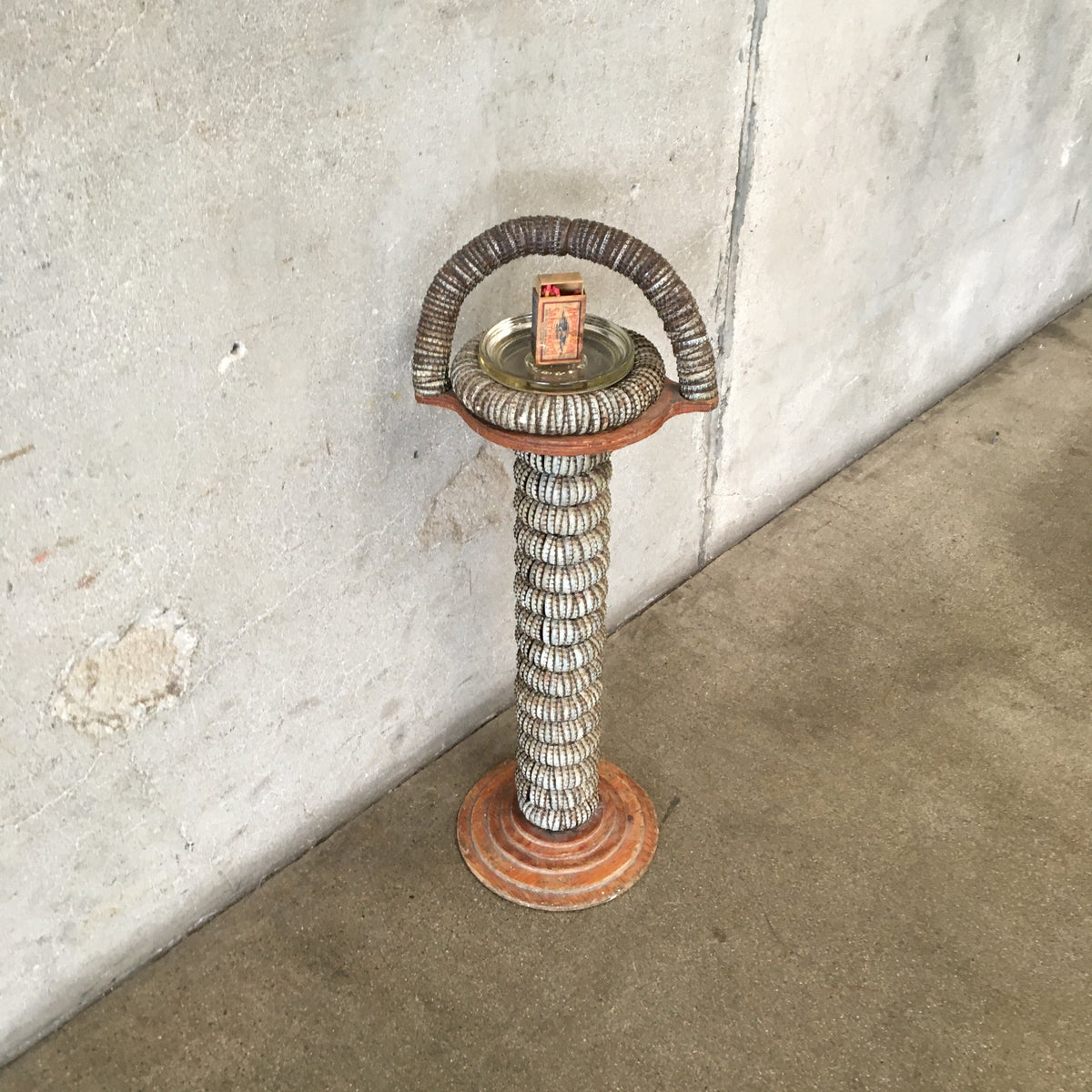 Folk Art Bottle Cap Smoke Stand/Ash Tray