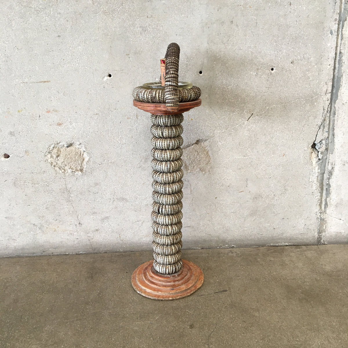 Folk Art Bottle Cap Smoke Stand/Ash Tray